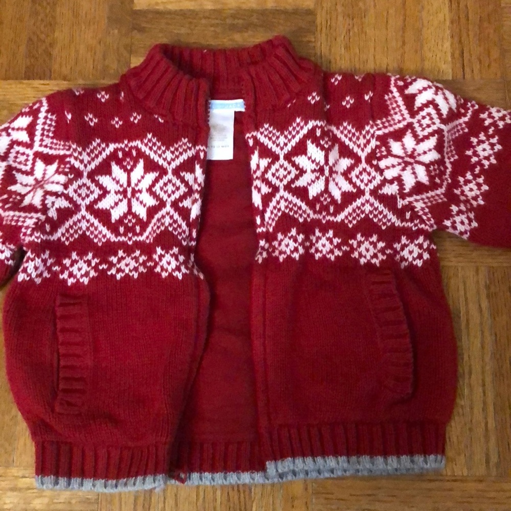 Janie and Jack zip up sweater and hat - Picture 2 of 8